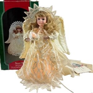 Vintage Santas Best Animated Angel Illuminated Porcelain Christmas Tree Topper